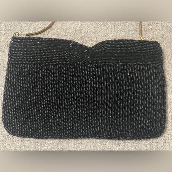 VINTAGE ANDRE CELLINI Black Beaded Shoulder Bag - Picture 2 of 7